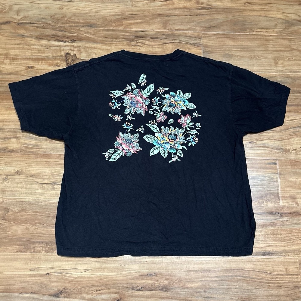 …lost Floral LARGE Short Sleeve Graphic T-shirt Black‎ Skateboard Tattoo Grunge